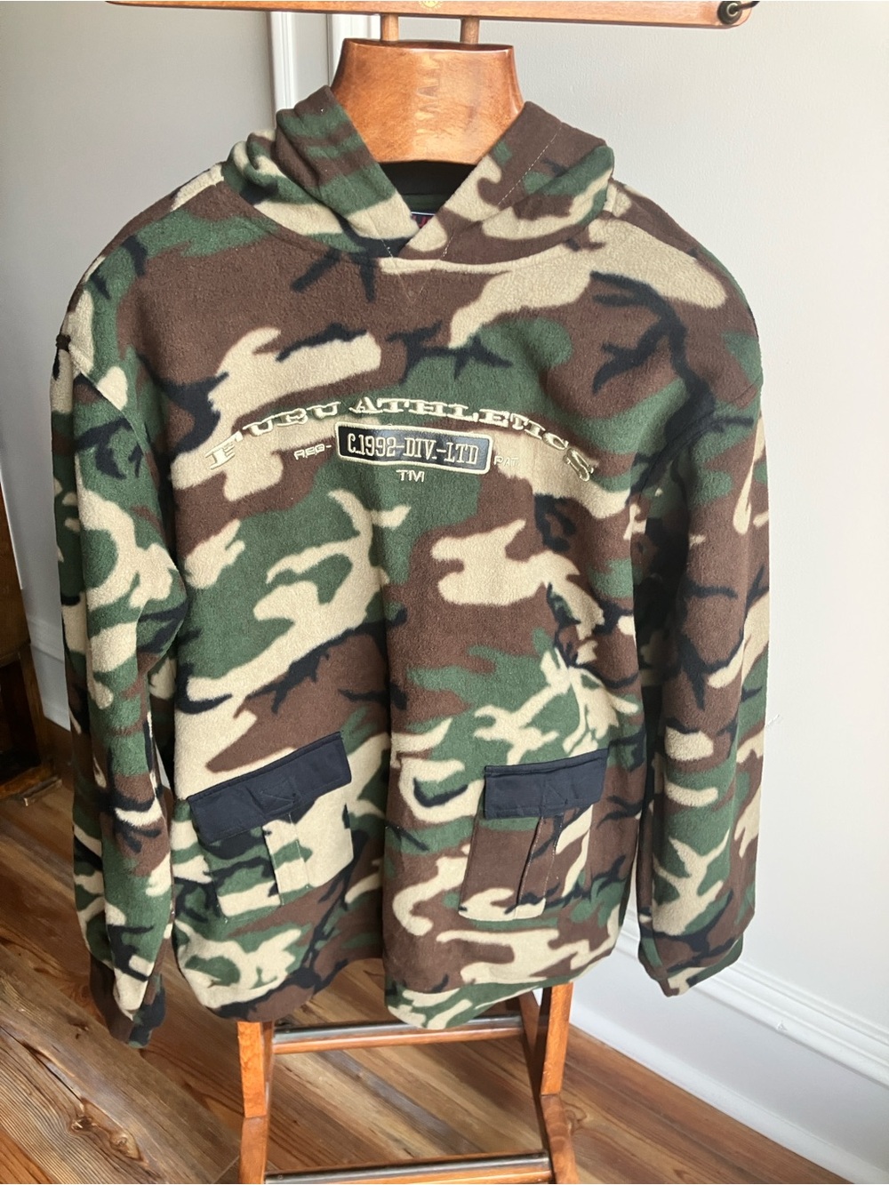 Vintage FUBU Athletics Camo Fleece Hoodie